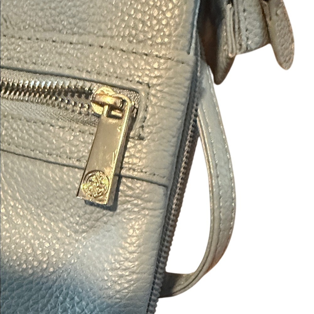 Giani Bernini Baby Blue Leather‎ Crossbody Bag Mini Minimalist Vacation - Picture 11 of 14
